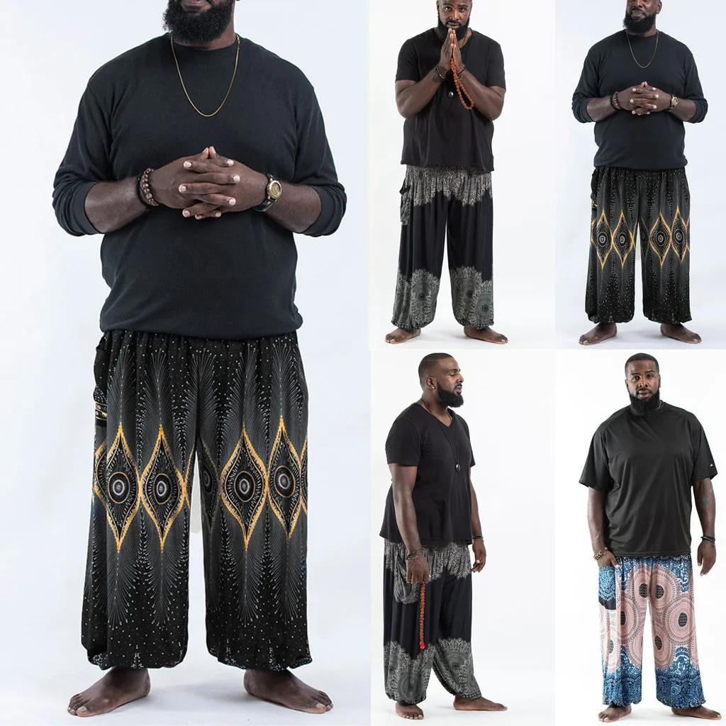 2019 Новое поступление мужские повседневные свободные хиппи широкие брюки Boho