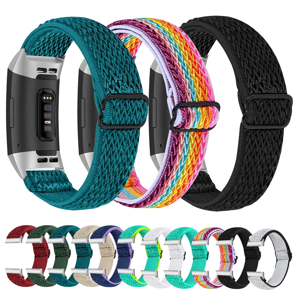 

Нейлоновый спортивный ремешок на запястье для Fitbit Charge 3 Charge 4, эластичный ремешок-петля для Fitbit Charge 5, браслет для женщин и мужчин