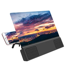 12 Inch Projector for Mobile Cell Phone 3D Screen Magnifier Speaker Enlarge HD Video Amplifier Desk Stand Smartphone Accessories