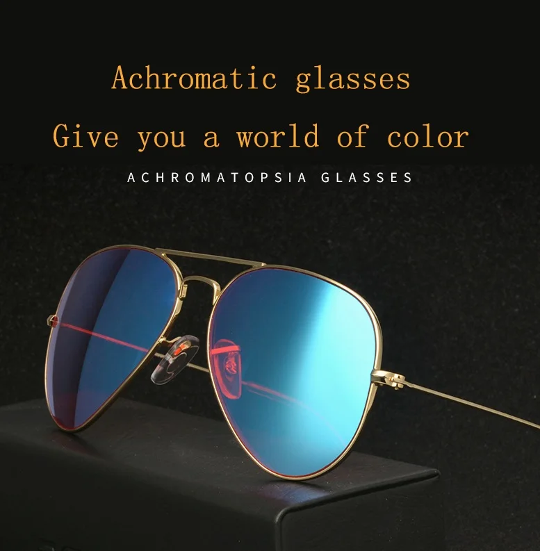 Genuine daltonism & correctional glasses blue coating pilot style frame unisex daily use can be customized with myopia strenghth