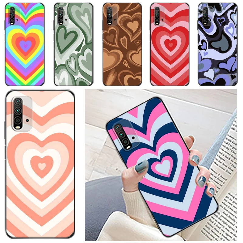 

Purple Heart Swirl Pattern Phone Case For Xiaomi Redmi Note 9T 9S 9 Pro MAX 5G 10X Note 10 10T 10S Pro MAX 4G 5G Back Cover