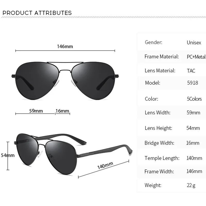 Мужские поляризованные солнцезащитные очки MSETOUTM классические металлические