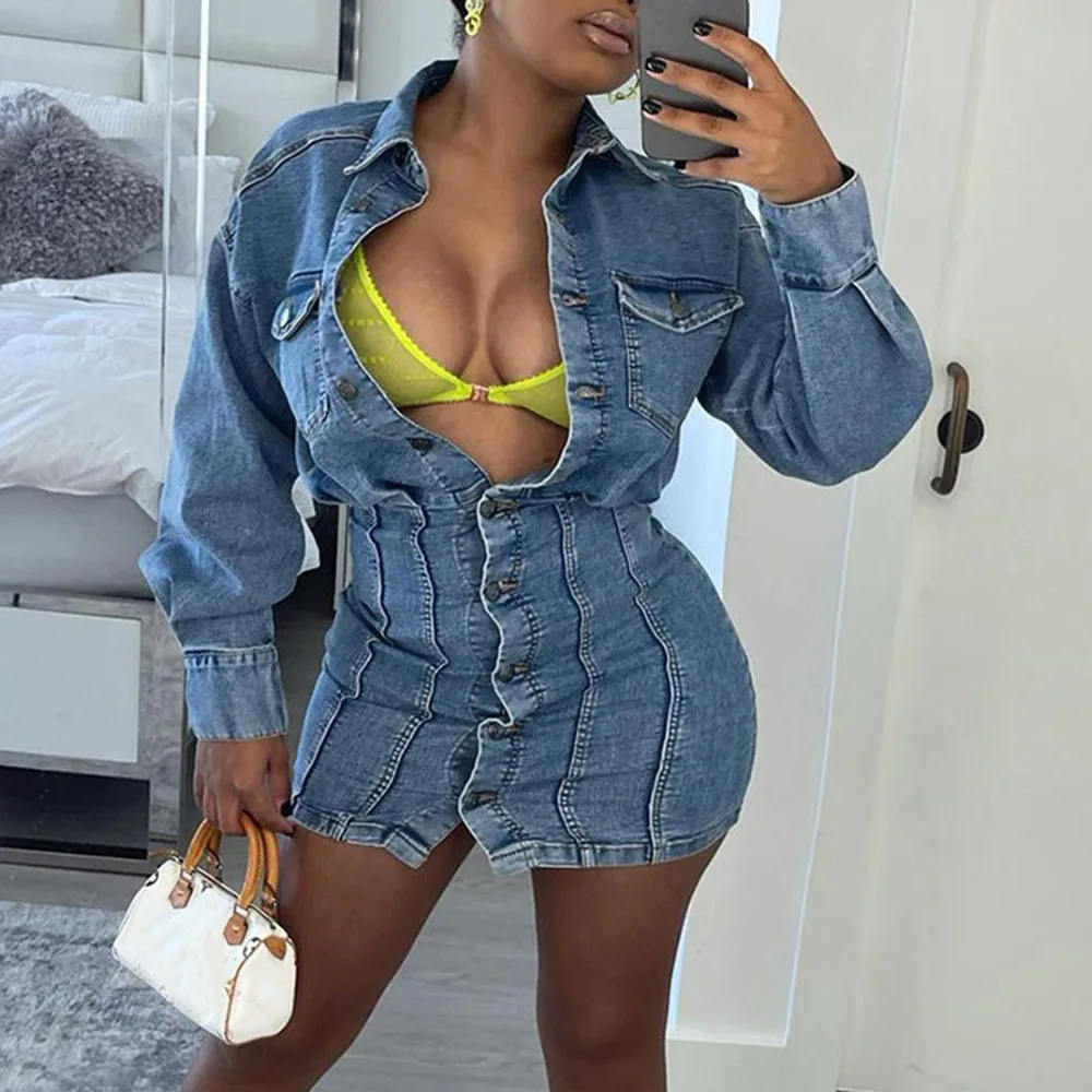 

Женское однотонное платье в ковбойском стиле, повседневное простое однобортное платье в африканском стиле с отложным воротником и длинным ...