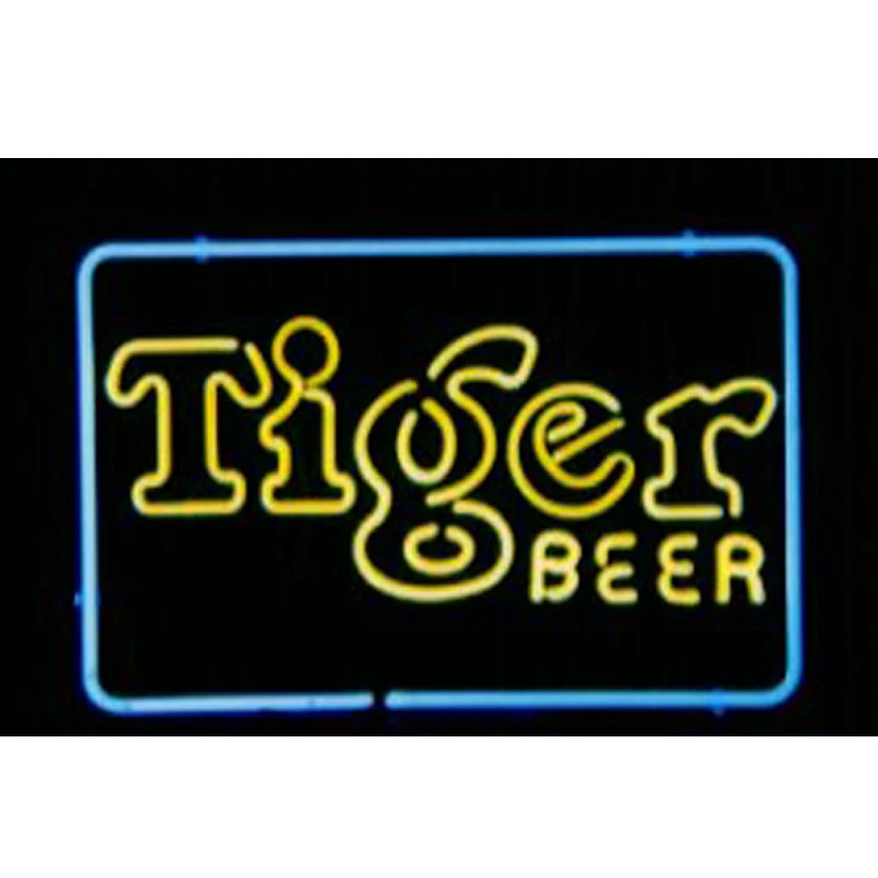 Тигровое Пиво неоновая вывеска ручной работы Настоящая стеклянная трубка пивной