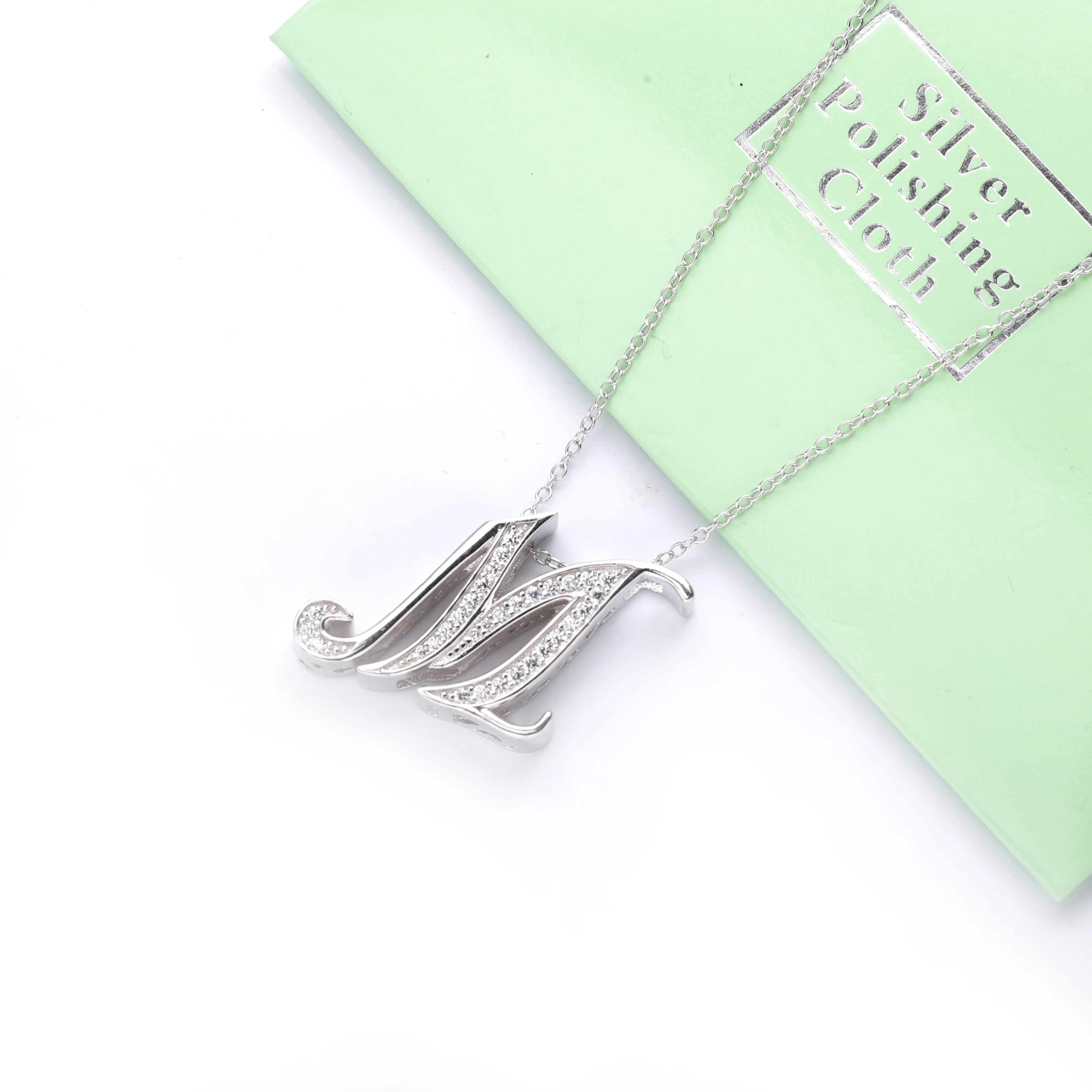 Ожерелье-кулон из стерлингового серебра 925 пробы с номером Leter длинная цепочка