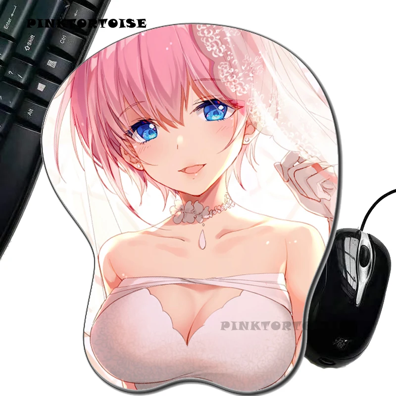 PINKTORTOISE The Quintessential Quintuplets anime Nakano Ichika Silicon 3D chest Mouse  Pad Ergonomic Mouse Pad Gaming MousePad