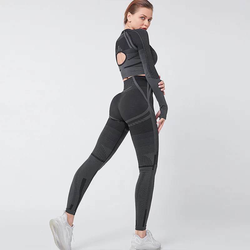 

Two-piece comfortable sports suit with hollow back clothes yoga wear Yoga Sport Leggings Gym Clothing Sports Wear For Women