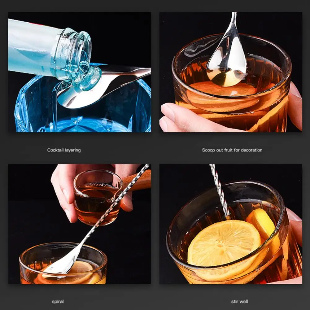 

1 PC Coffee Spoon Sturdy Not Rust Long Handle Cocktail Mixing Spoon Wine Mixer for Coffee