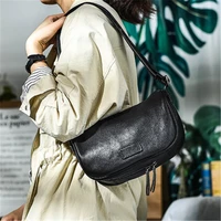 the first layer of cowhide original ladies wide shoulder strap messenger bag wild genuine leather simple shoulder handbag trend