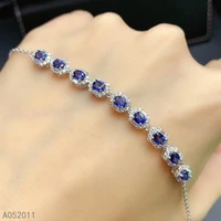 kjjeaxcmy fine jewelry natural sapphire 925 sterling silver fashion new women hand bracelet support test hot selling