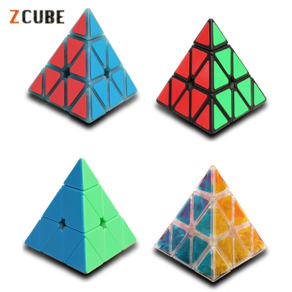 Магнитная Пирамида Z CUBE 3x3x3 магический куб без наклеек черный пазл игрушка для