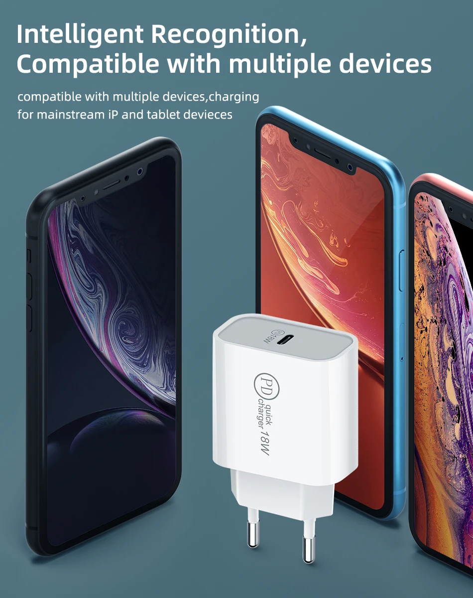 USB зарядное устройство 18 Вт PD Быстрая зарядка usb type C PD зарядное устройство для iPhone X XS XR портативное QC 3,0 зарядное устройство для телефона huawei samsung адаптер