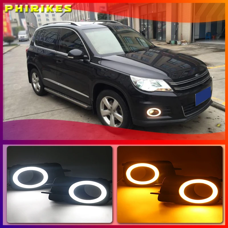 

DRL For Volkswagen VW Tiguan 2009-2012 Daytime Running Lights Fog head Lamp cover Day Light car styling white Daylight
