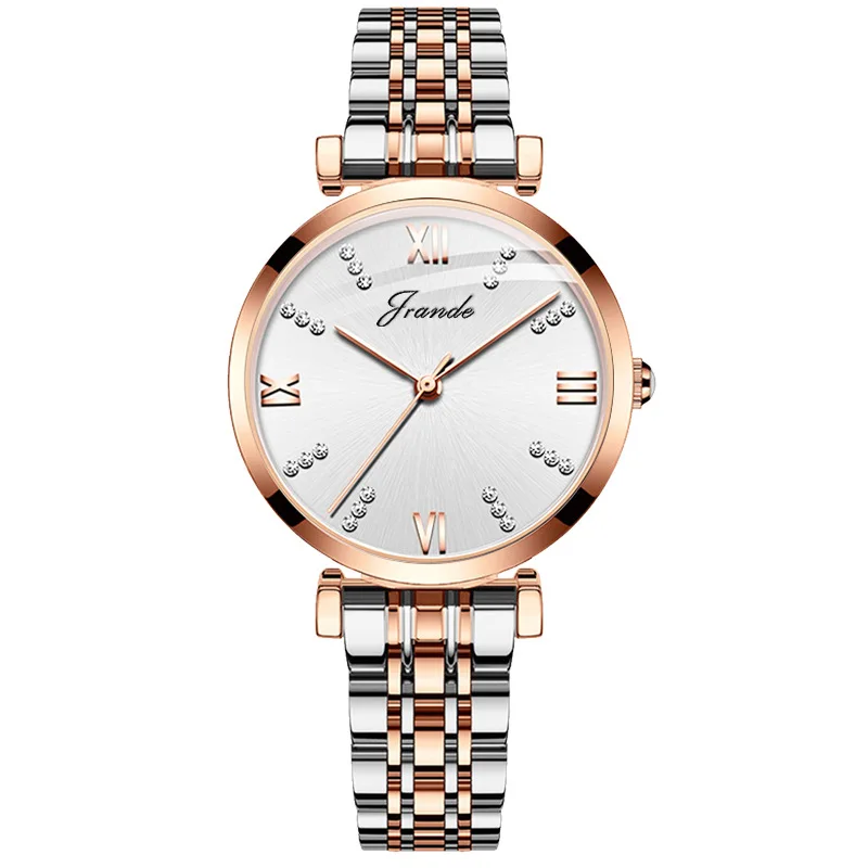 

Grande Brand Fashion Stainless Steel Belt Quartz Women's Watch New Style Retro Simple Waterproof Women's Wristwatch 2021