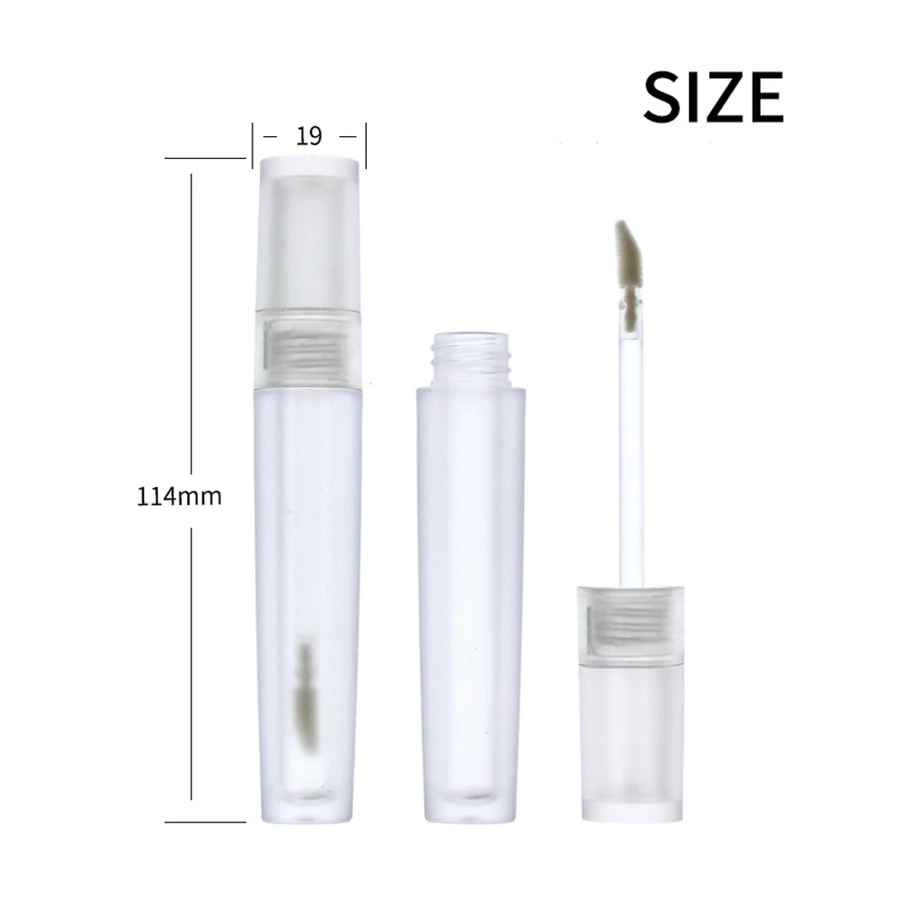 

10-50pcs Round liptube frosted tube 4.5ml lip tubes with silicone brush head Lip Glaze Tube Lipstick tube raincoat empty tube