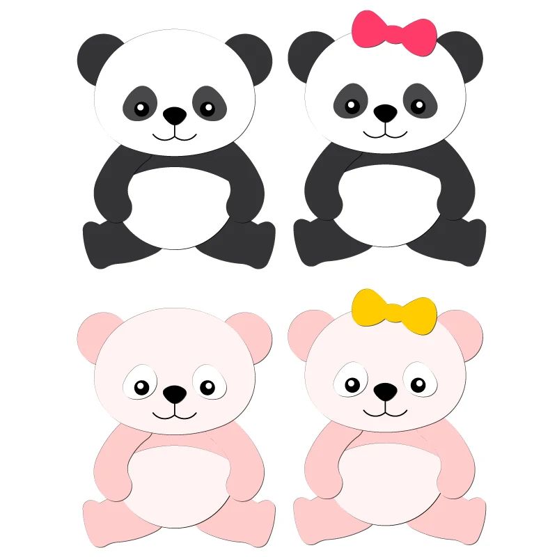 Новые деревянные штампы для скрапбукинга и C-111-2 с пандой | Дом сад