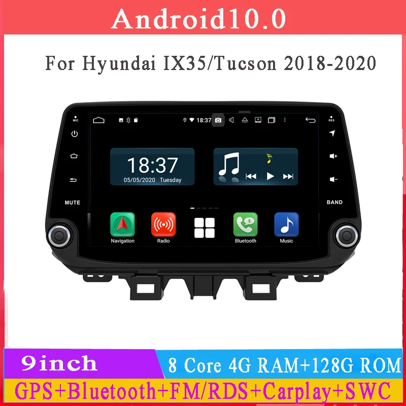 Мультимедийная магнитола для hyundai IX35 Tucson 128-2018 9 дюймов 4 + 2020G Android 10 | Автомобили и