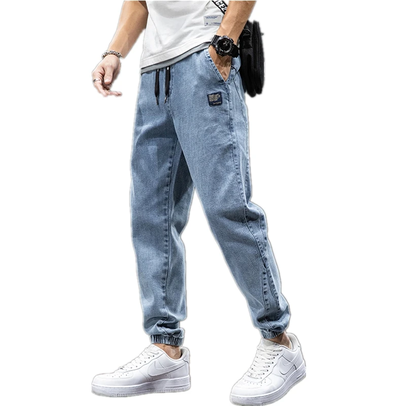 

Джинсы-карго мужские, мешковатые, черные, синие, на весну/лето, размера плюс, 6XL, 7XL, 8XL