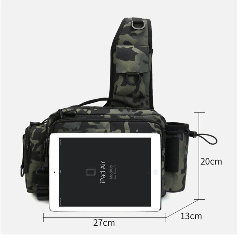 Outdoor Fishing Bag Tactical Backpack Fish Gear Rod Crossbody Bag Large Capacity Camping Trekking Kayak Waist Pack