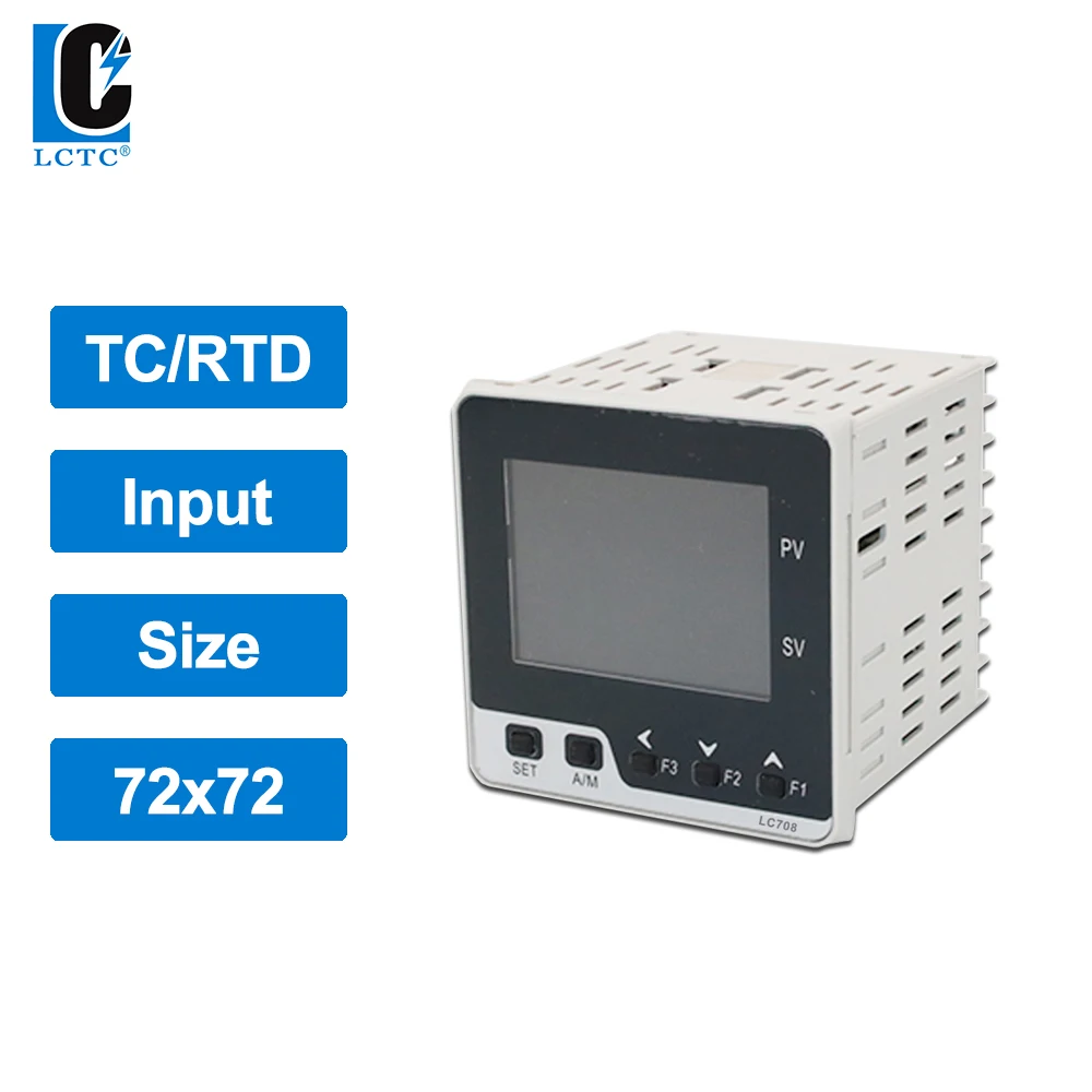 

72x72mm TC/RTD input LCD digital pid temperature controller SSR/Relay/4-20mA/0-10V output