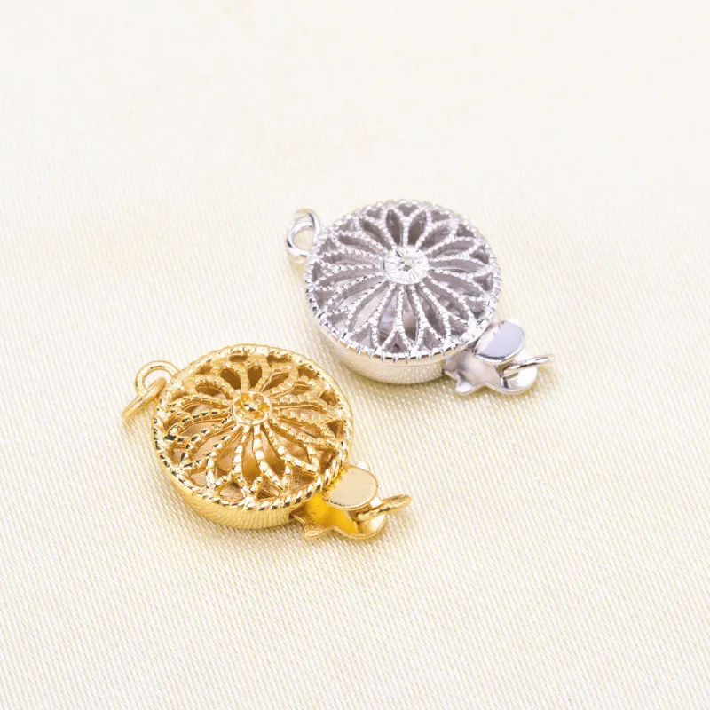 925 Silver Plated Gold Round Claw Spring Clasps Hooks for Bracelet Necklace Connectors DIY Jewelry Making Supplies