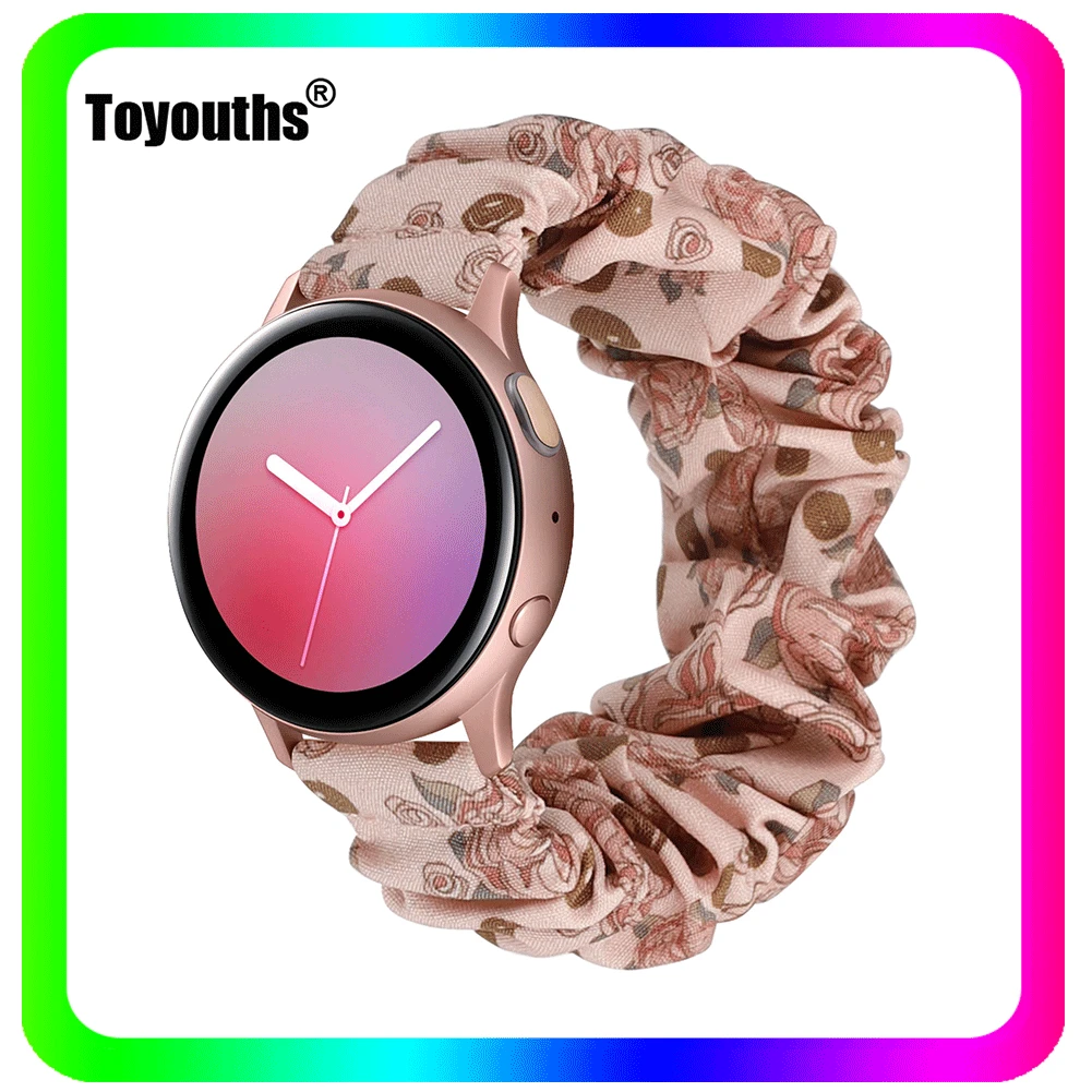Toyouth-correa elástica para Samsung Galaxy Watch 3, banda de 41mm para mujer, banda elástica de tela para Samsung Active 2, 40mm