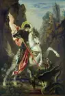 Художественный постер Gustave Moreau Saint George and the Dragon, картины маслом, холст для домашнего декора, настенное искусство