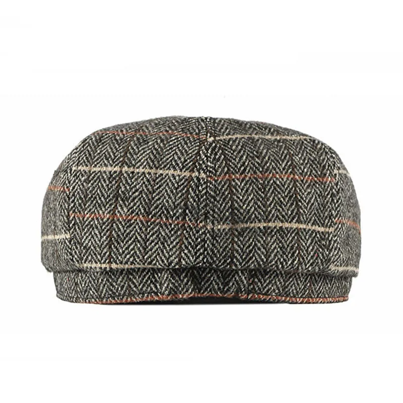 Фирменный качественный шерстяной клетчатый берет Fibonacci шапки для мужчин кепки