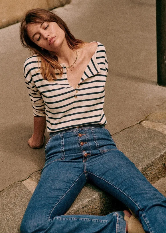 

Women's Arrival Autumn Vintage Fashion Shirts French Style All-match Stripe Tees Casual Loose Long Sleeve Female Shirt 2021