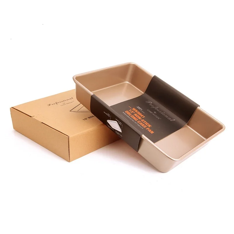 

New Arrival Easy to Clean Cake Moulds & Stands 13 Inch Non-Stick Cake Pan Gold Bread Moulds Cooking Tools