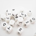 Chenkai, 1000 шт., 12 мм, силиконовые бриллианты, DIY, Детская соска, ювелирные изделия, игрушка для прорезывания зубов, аксессуары, алфавитные бусины