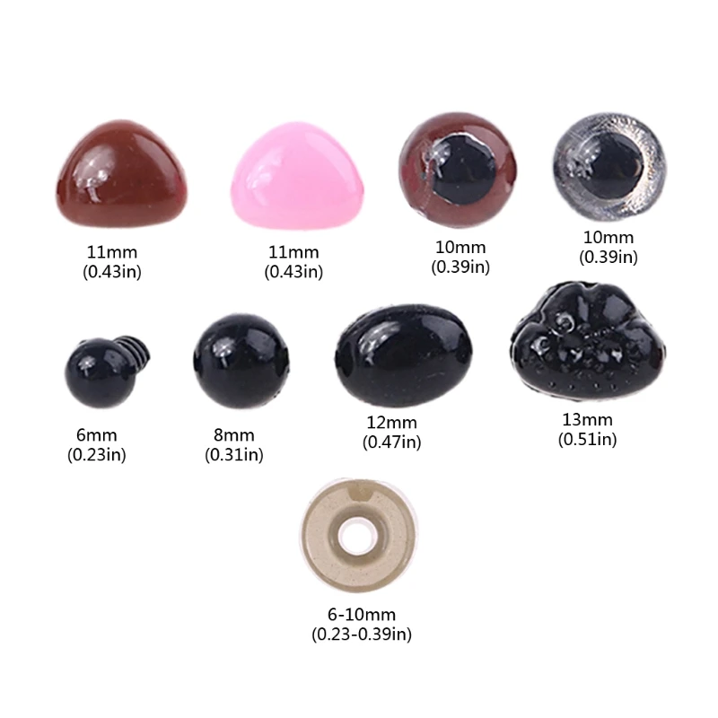 

48pcs/set DIY Multicolor Triangle Nose Round Safety Eyes with Washers for Bear