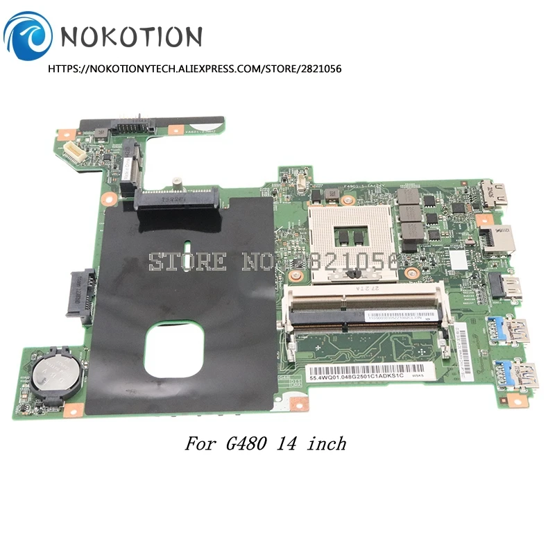 Материнская плата NOKOTION LG4858 UMA MB 48.4WQ2.011 для ноутбука Lenovo IdeaPad G480 14 дюймов, с чипсетом HM76, поддерживающая DDR3 HD.