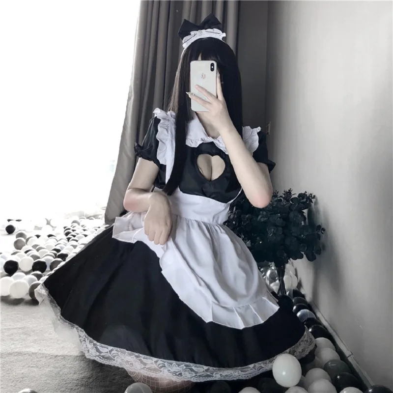 

Sexy Sweet Lolita Dress Japanese Maid Costume Anime Cosplay Kawaii Coffee Bar Uniform Halloween Outfit For Women New