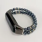 Браслет для Mi Band 5 6 4, браслет для часов, ювелирные изделия, цветной браслет с жемчугом и бусинами для Xiaomi Mi Band 46 Miband 3, эластичный женский браслет