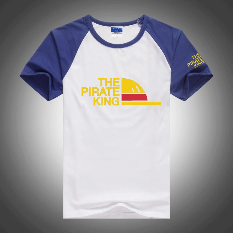 Цельная летняя футболка с коротким рукавом хлопковая Футболка пиратского короля