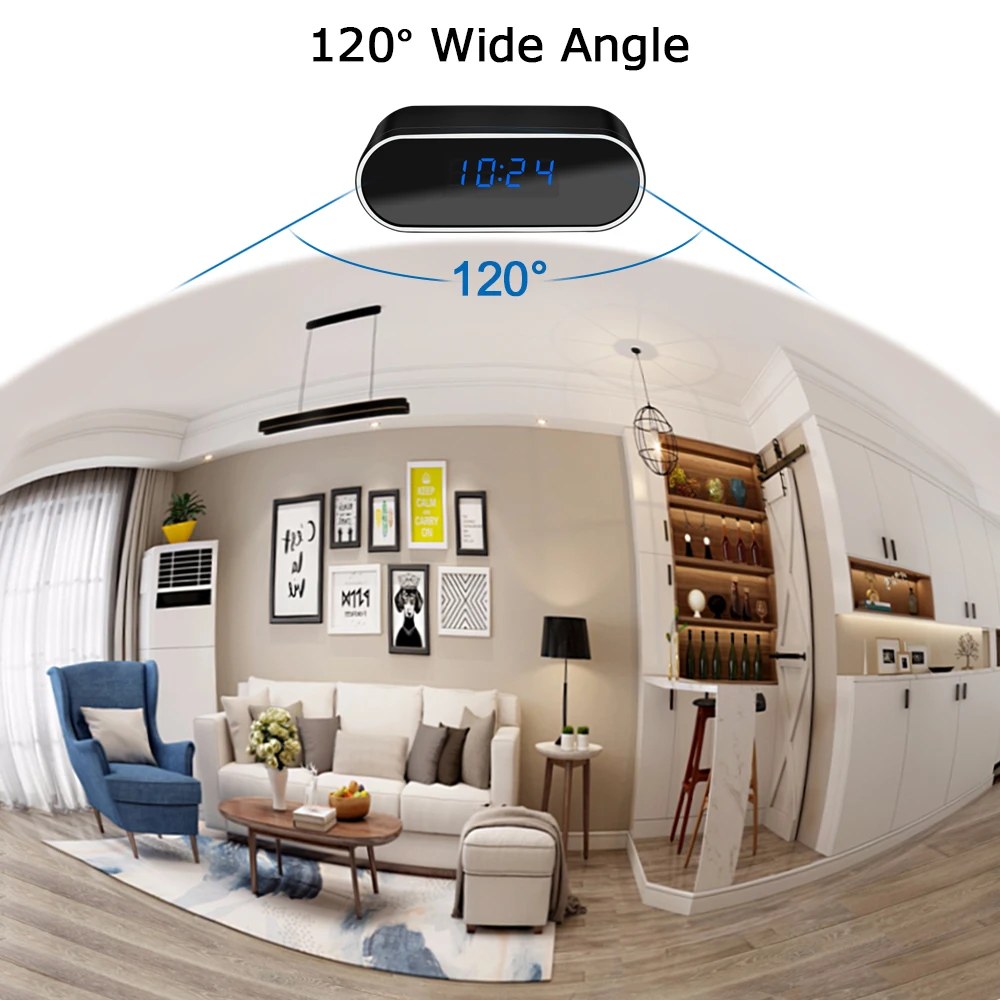 Миниатюрная беспроводная скрытая камера 1080P HD Wi-Fi ИК ночное видение IP-будильник