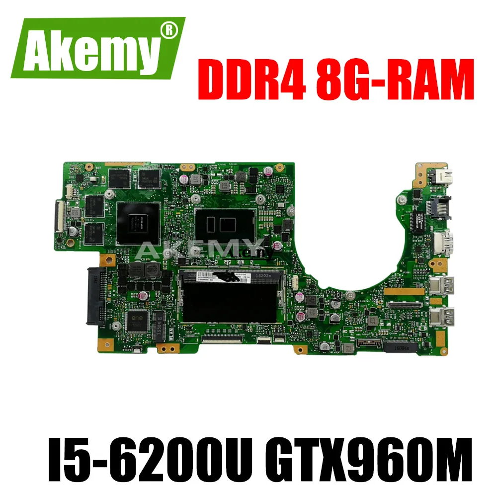 

Материнская плата K501UW для ноутбука Asus K501UXM K501UQ K501U, оригинальная материнская плата 8G-RAM I5-6200U/I5-6198UU GTX960M/GTX950M