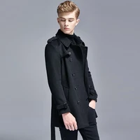 winter wool duffle coat mens long slim korean style cashmere wool woolen jacket double breasted trench coats men 5xl 6xl