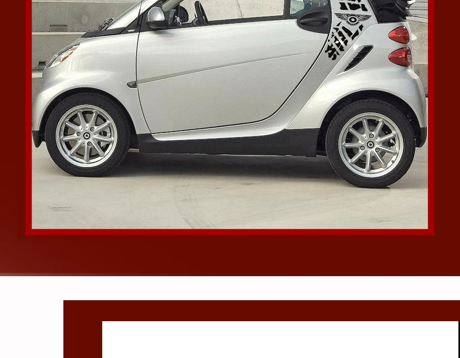 2pc cool tire print styling graphic vinyls car stickers customize for smart mini 2 doors sticke