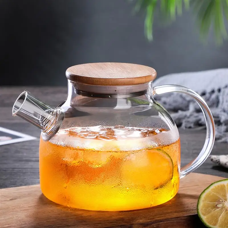 1L/1.6L Transparent Borosilicate Glass Teapot Heat-Resistant water Jug Clear Flower Tea Kung Fu Kettle Office Home Tool | Дом и сад