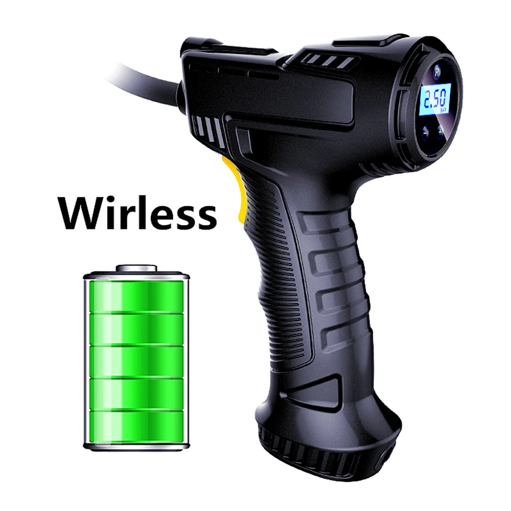 

120W Wireless Inflatable Air Pump Electric Digital LCD Display Car Tire Inflator Air Compressor Cycling Accessories Tire Pumper