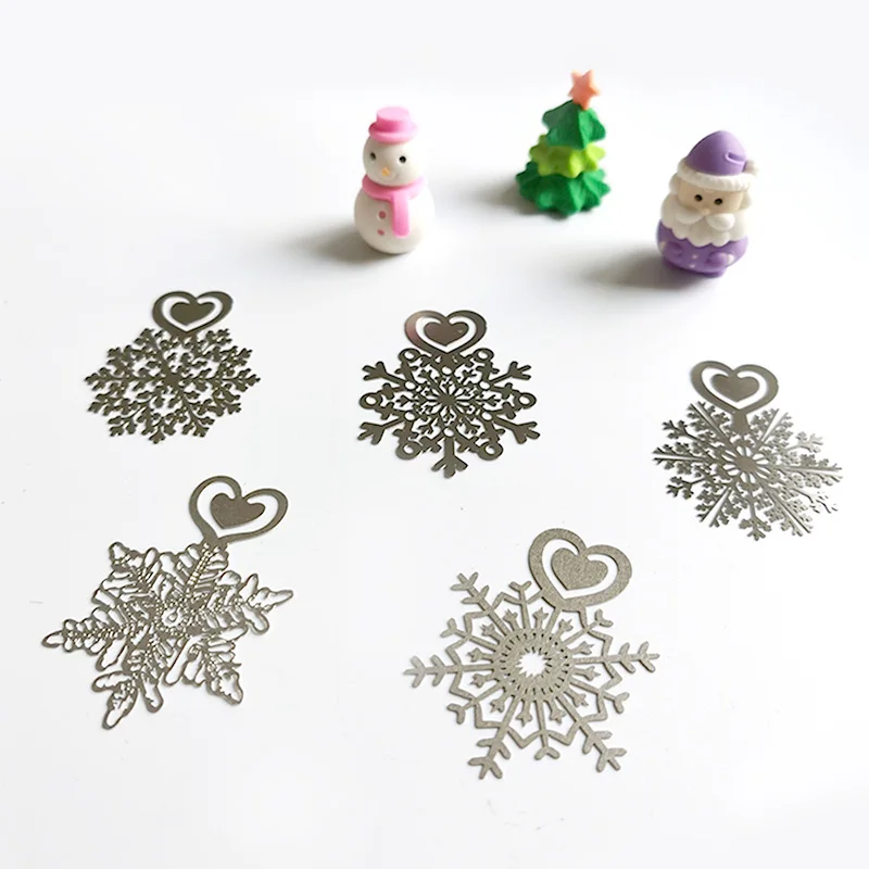 Закладки снежинки из нержавеющей стали Рождественский маркер для книг