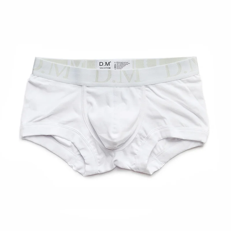 Трусы, мужское нижнее белье, боксеры, ropa interior hombre, с резьбой, мужское нижнее белье, хлопок, cueca masculina, боксеры para hombre bielizna - Цвет: Белый