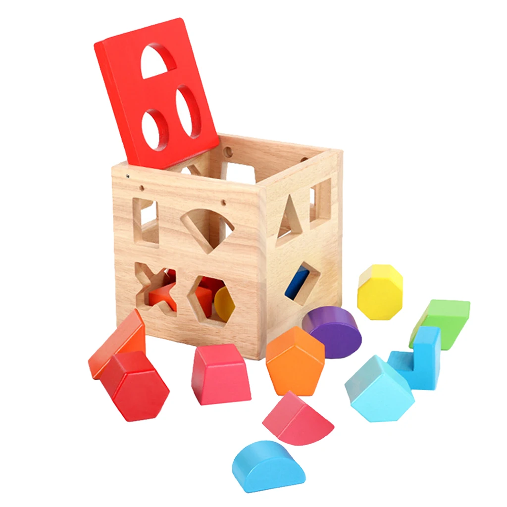 

Montessori Wooden Geometric Blocks Children Educational Toys Building Blocks