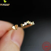 925 sterling silver 14k gold plating heart open thin rings for women adjustable wedding ring female exquisite jewelry