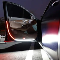 new car door opening warning led strips anti rear end collision safety light welcome flash lights universal car lights red white