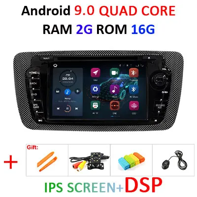 2G 16G IPS DSP 4G 64G Android 9,0 2 din Автомобильный мультимедийный dvd-плеер стерео для сиденья Ibiza Авто Радио fm gps навигация wifi руль BT DAB - Цвет: 2G 16G IPS DSP