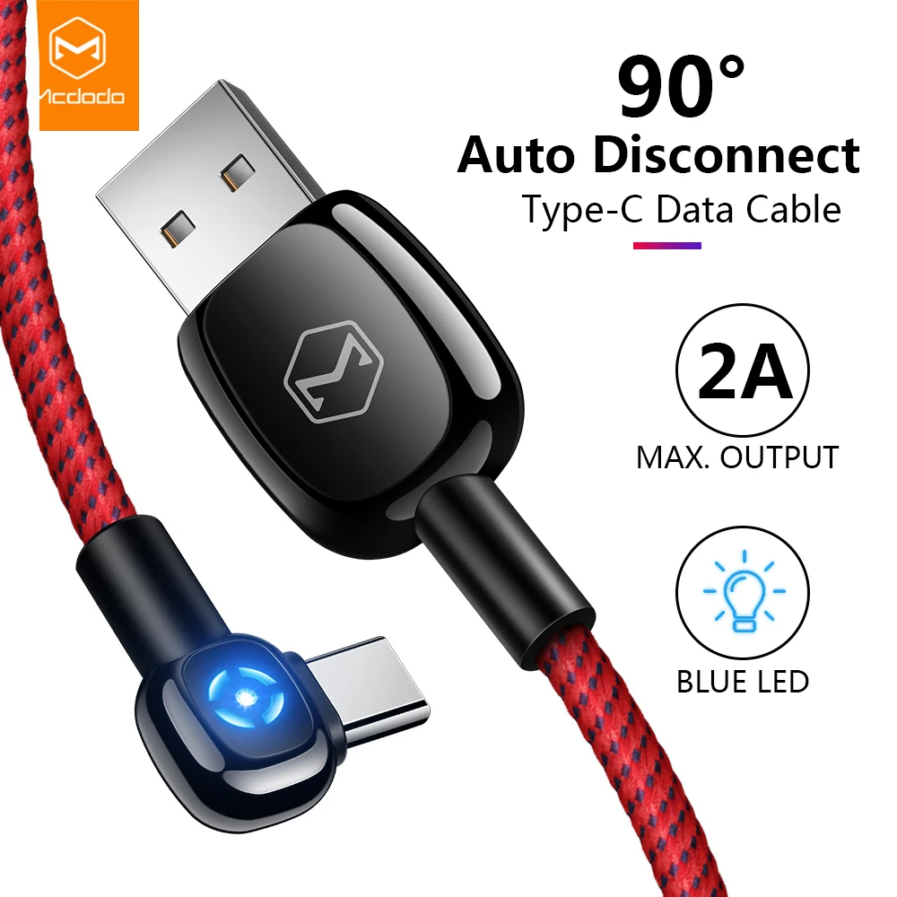 Mcdodo usb type-C кабель 2A Быстрая зарядка QC 3,0 телефонный кабель для передачи данных для samsung S10 S9 8 huawei xiaomi redmi автоматическое отключение USB кабель