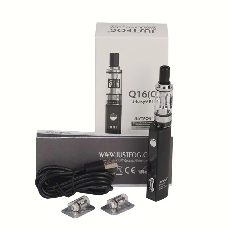 Оригинал JUSTFOG Q16 Vape Kit 900 мАч j легко 9vv батарея с 2 мл 510/эго нитевой бак для 1. 2ohm/1.6ohm